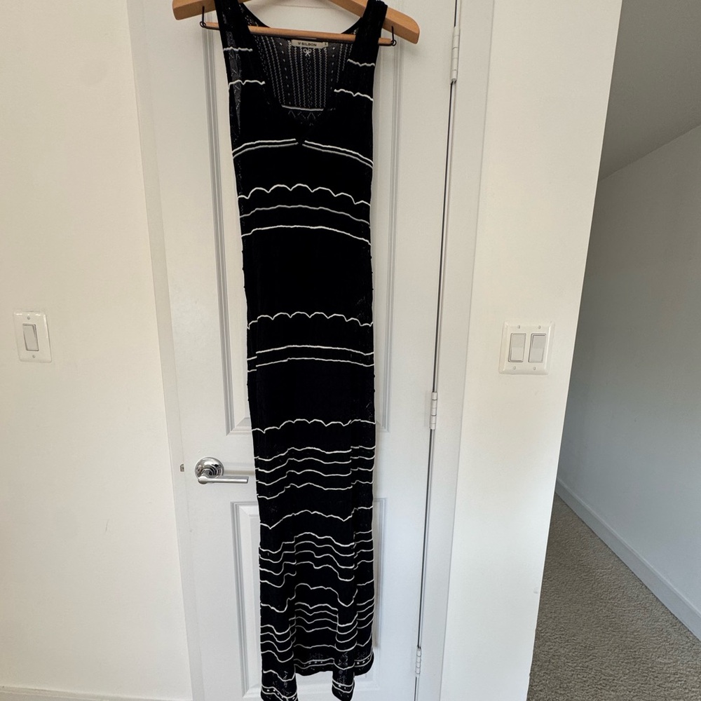 Black Crochet Maxi Dress
